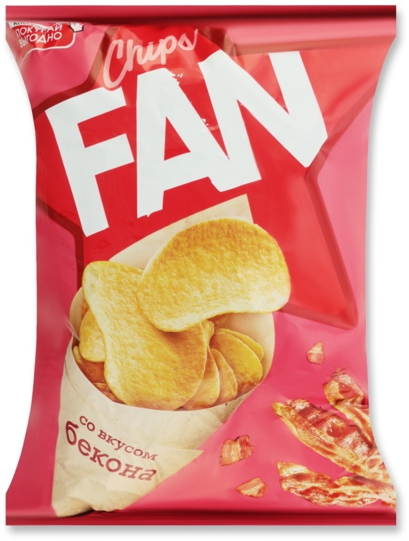KDV Картофельные чипсы FAN бекон 65г