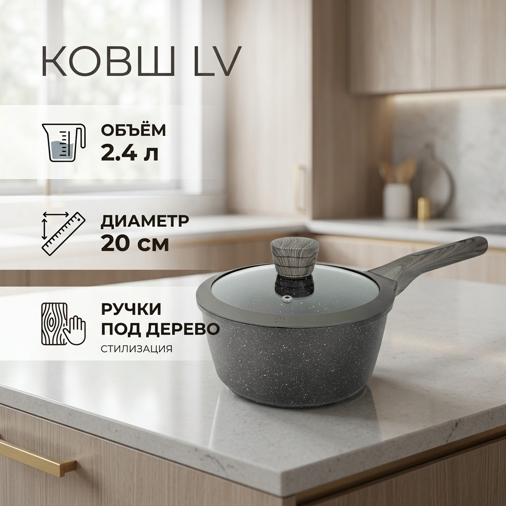 2020 leevan ковш 20см 2.4л — Фото 5